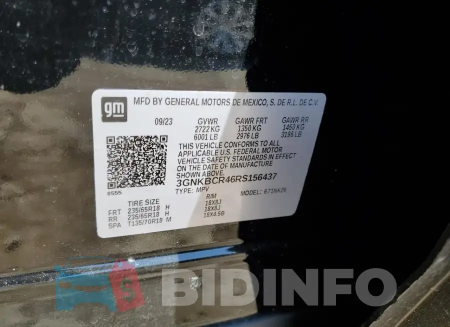 3GNKBCR46RS156437 Photo# 13