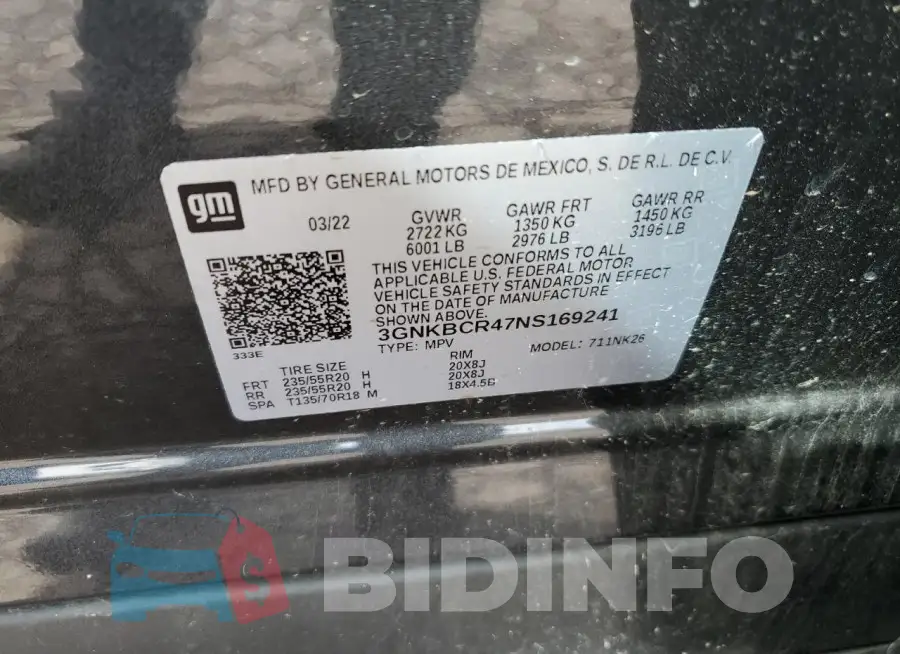 3GNKBCR47NS169241 Photo# 12