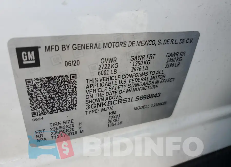 3GNKBCRS1LS698843 Photo# 14