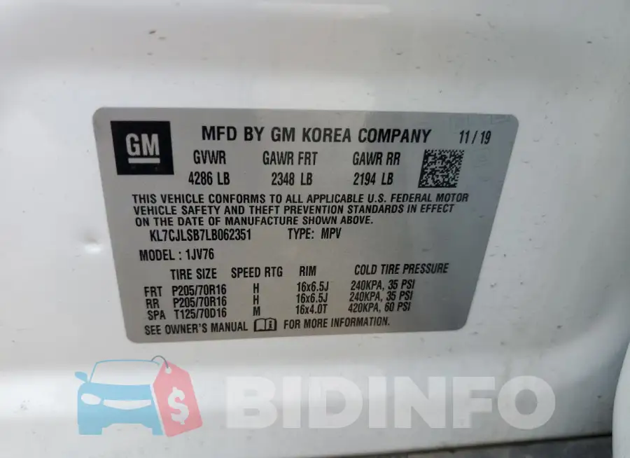 KL7CJLSB7LB062351 Photo# 13