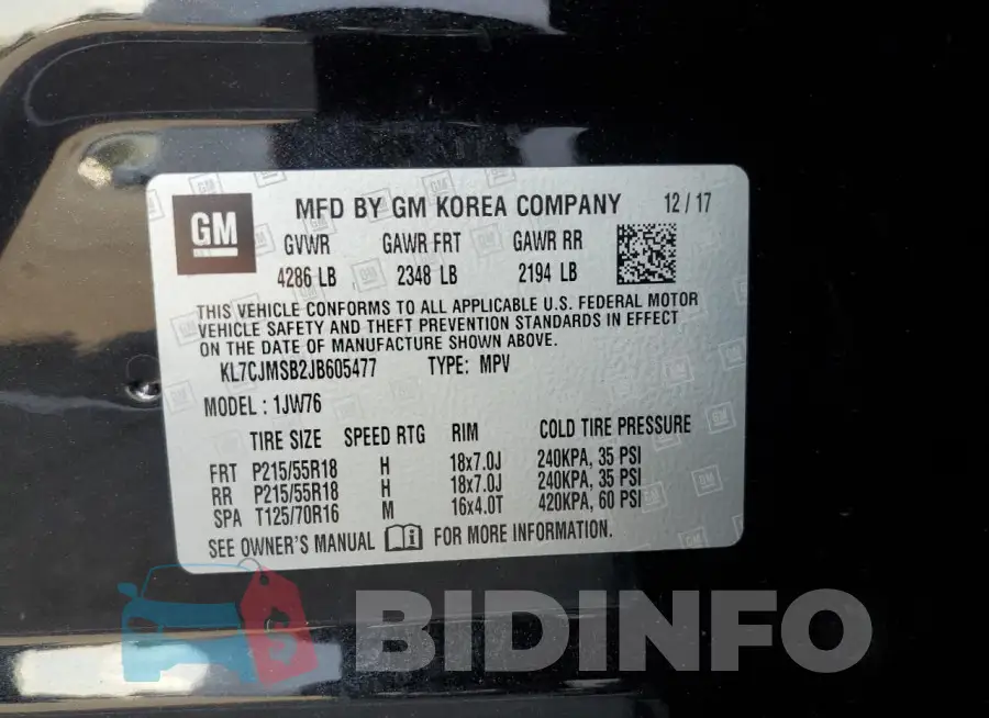 KL7CJMSB2JB605477 Photo# 13