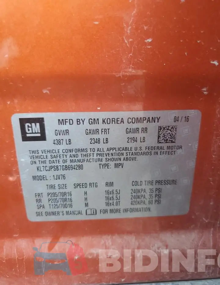 KL7CJPSB7GB694280 Photo# 13