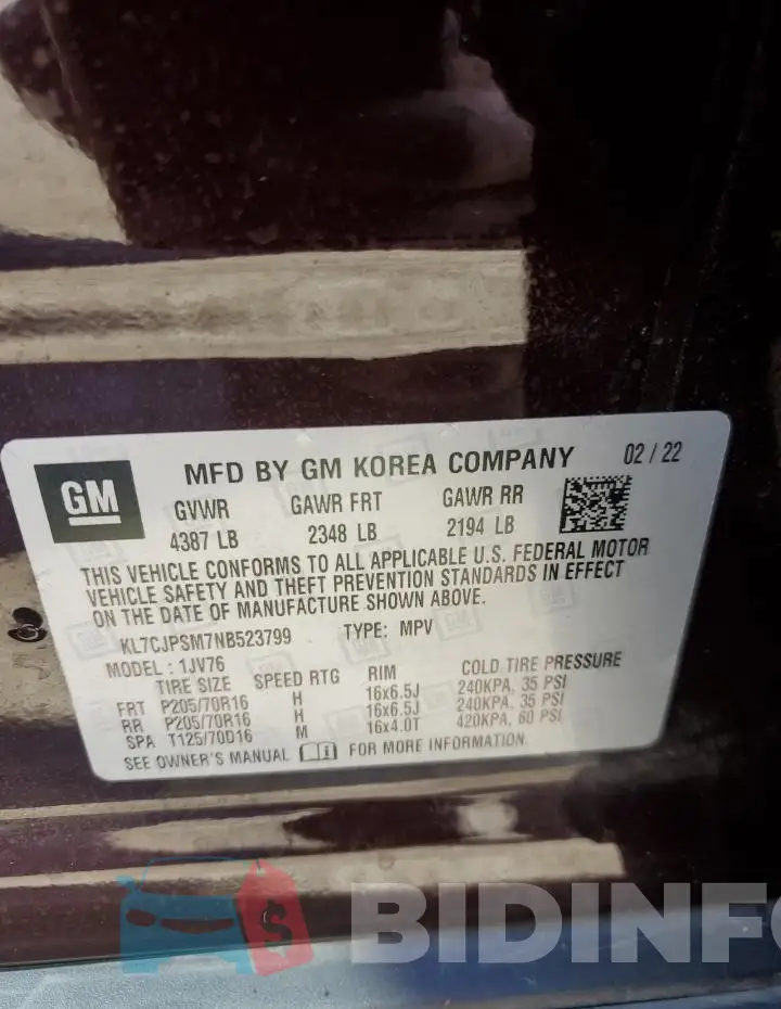 KL7CJPSM7NB523799 Photo# 14