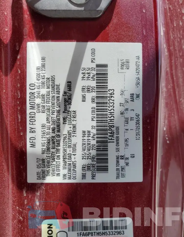 1FA6P8TH5H5332963 Photo# 12