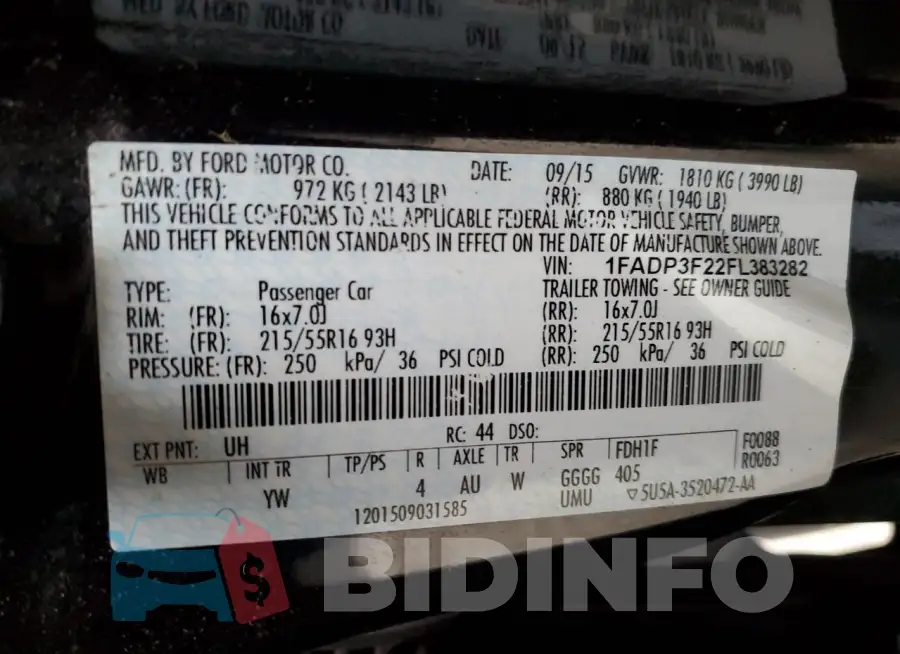 1FADP3F22FL383282 Photo# 13