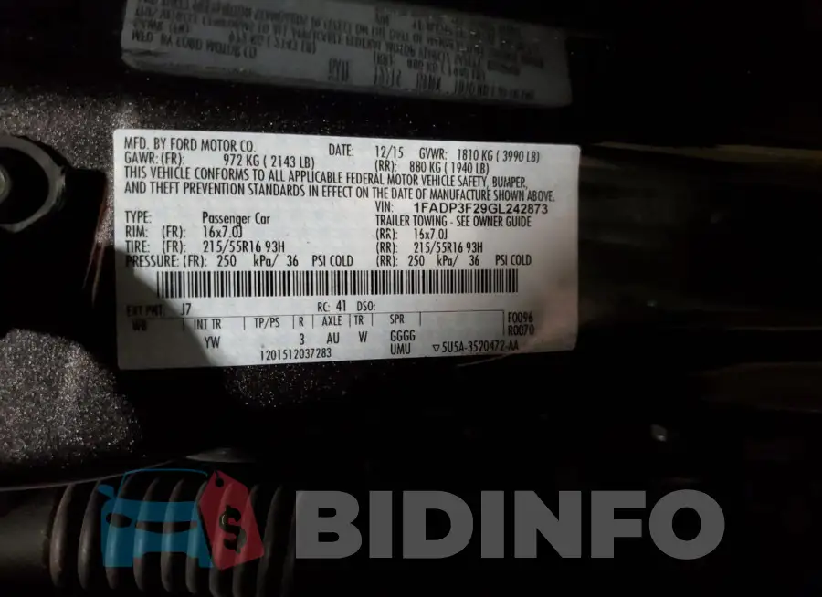 1FADP3F29GL242873 Photo# 12