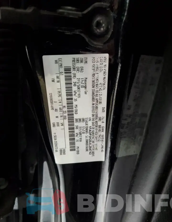 1FADP3H20JL284742 Photo# 12