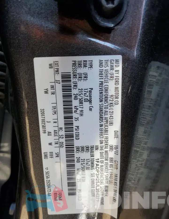 1FADP3H25JL204271 Photo# 13