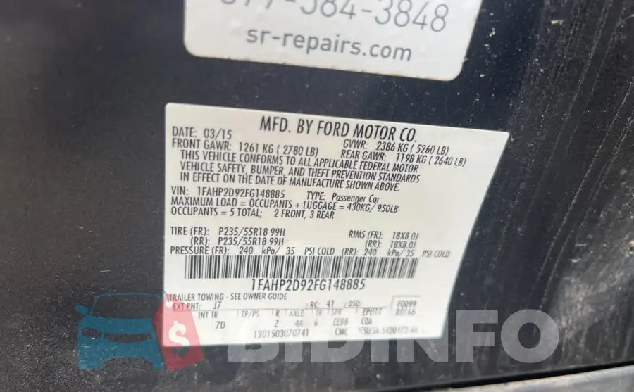 1FAHP2D92FG148885 Photo# 10