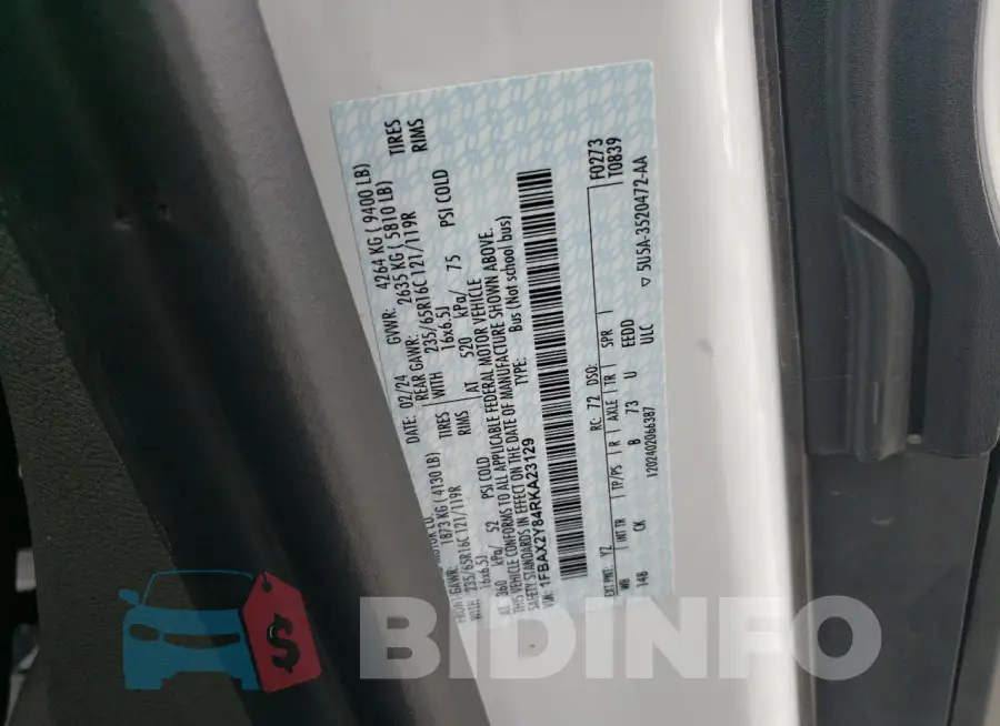 1FBAX2Y84RKA23129 Photo# 13