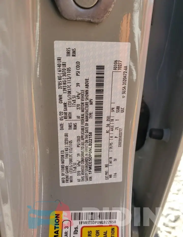 1FMEE5DP0NLB22158 Photo# 12