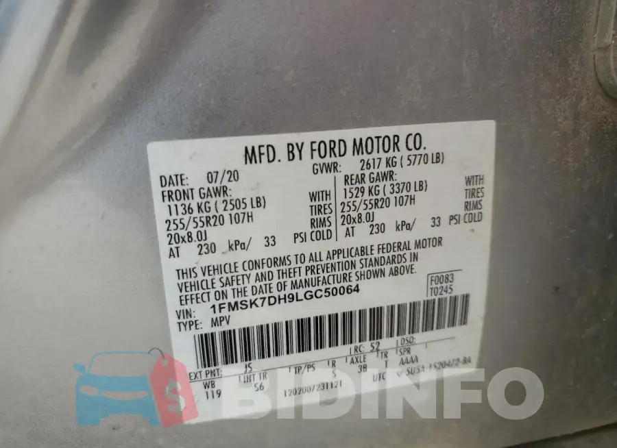 1FMSK7DH9LGC50064 Photo# 13