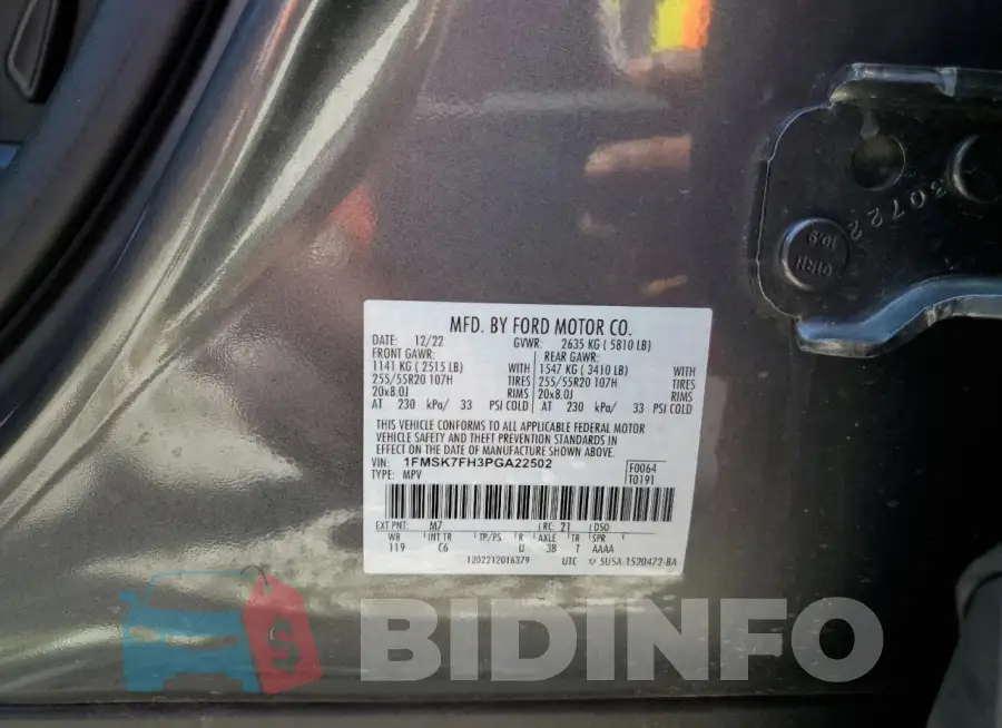 1FMSK7FH3PGA22502 Photo# 12