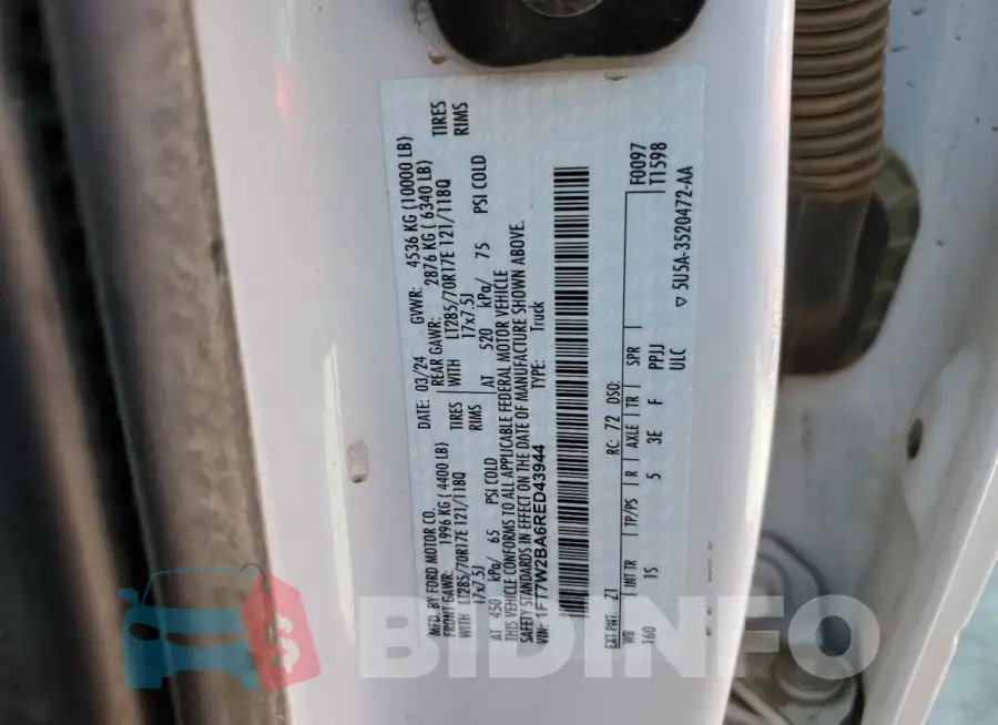 1FT7W2BA6RED43944 Photo# 12