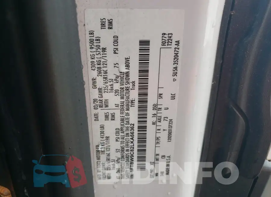 1FTBW9C82LKA66362 Photo# 12