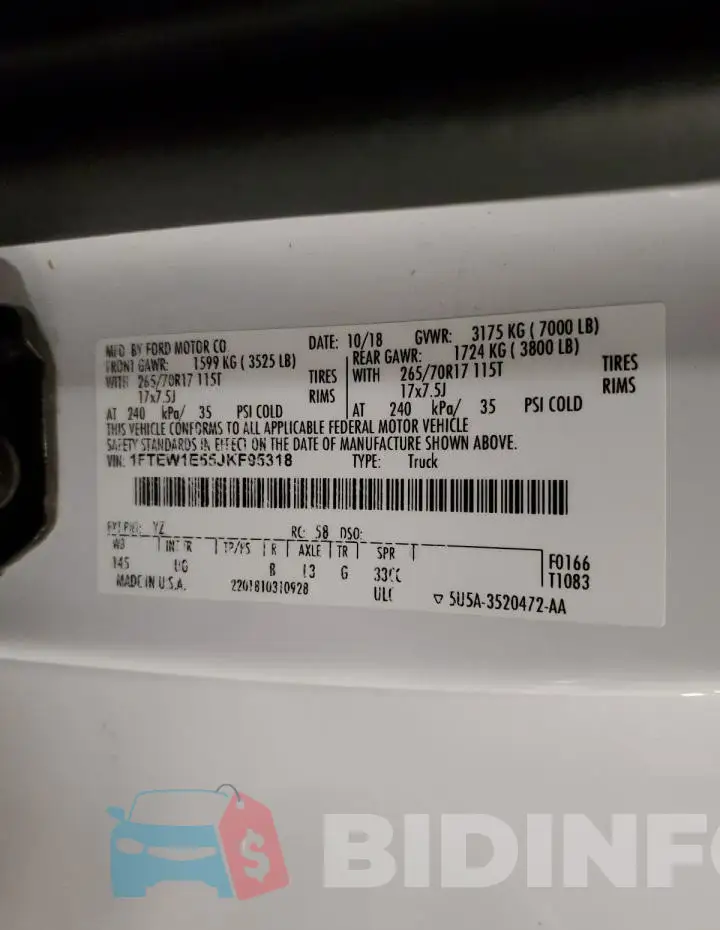 1FTEW1E55JKF95318 Photo# 12