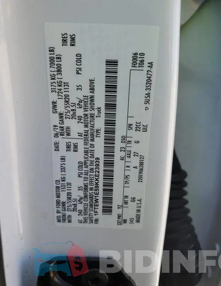 1FTEW1E59KKE23939 Photo# 12