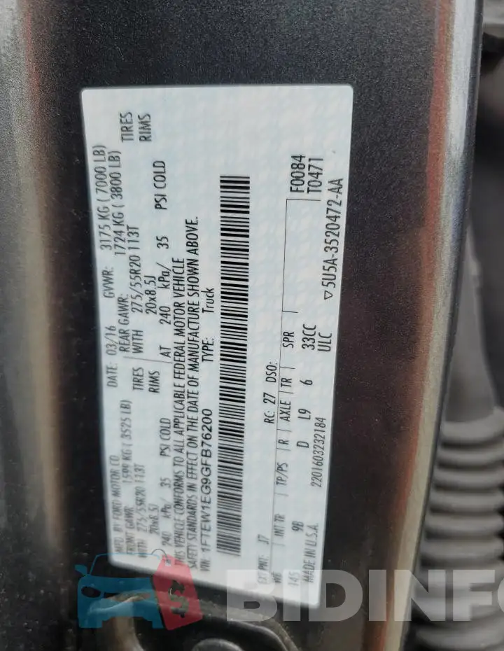 1FTEW1EG9GFB76200 Photo# 12