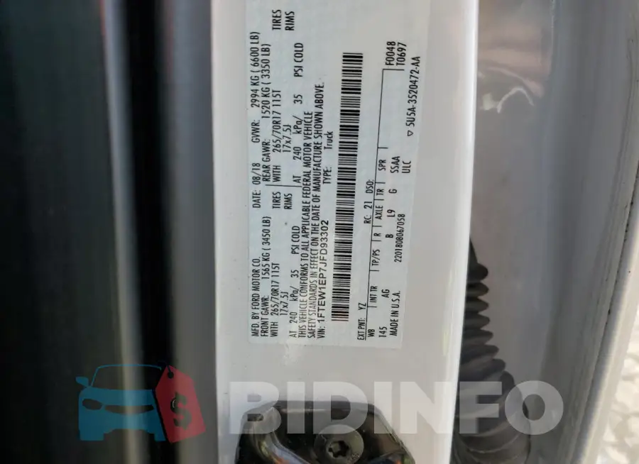 1FTEW1EP7JFD93302 Photo# 12