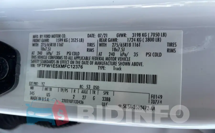 1FTFW1E5XMFC12376 Photo# 10