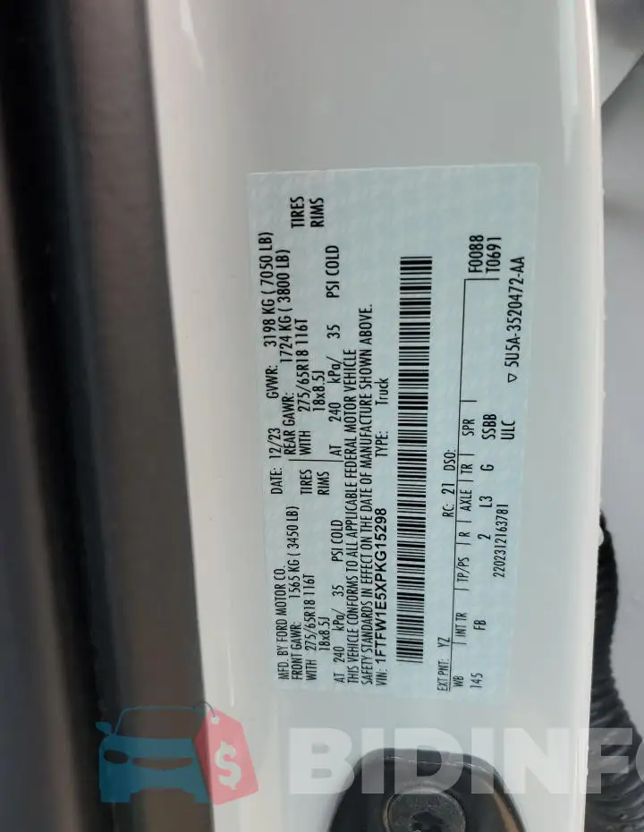 1FTFW1E5XPKG15298 Photo# 12