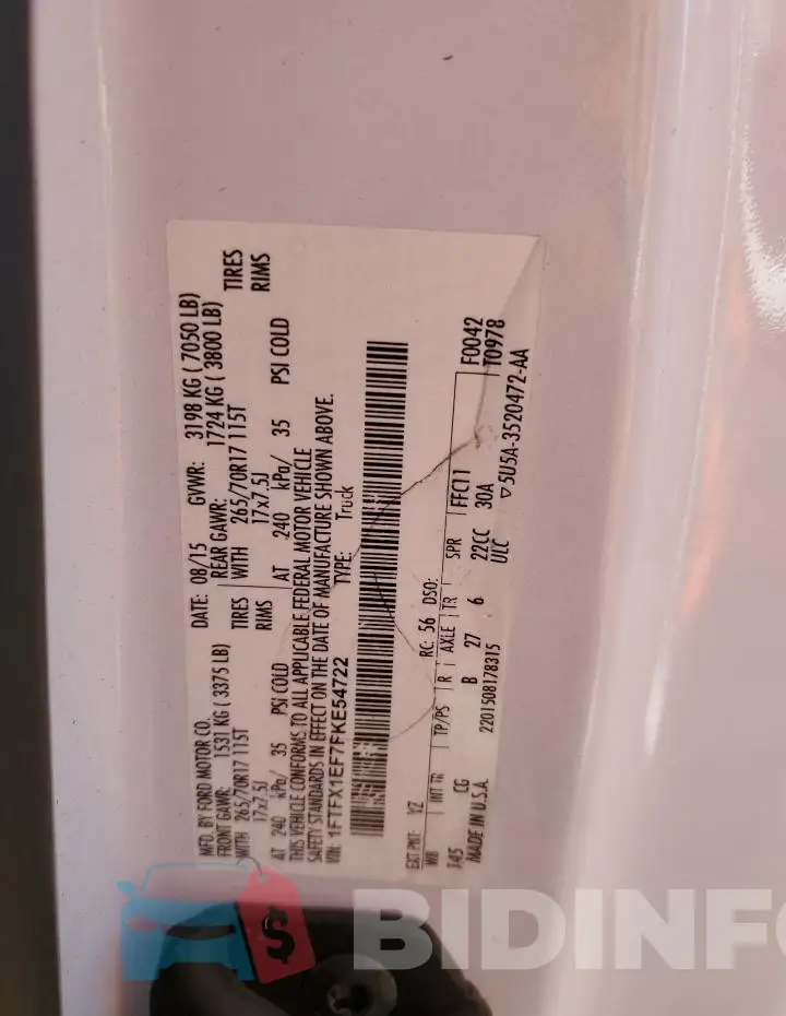 1FTFX1EF7FKE54722 Photo# 12