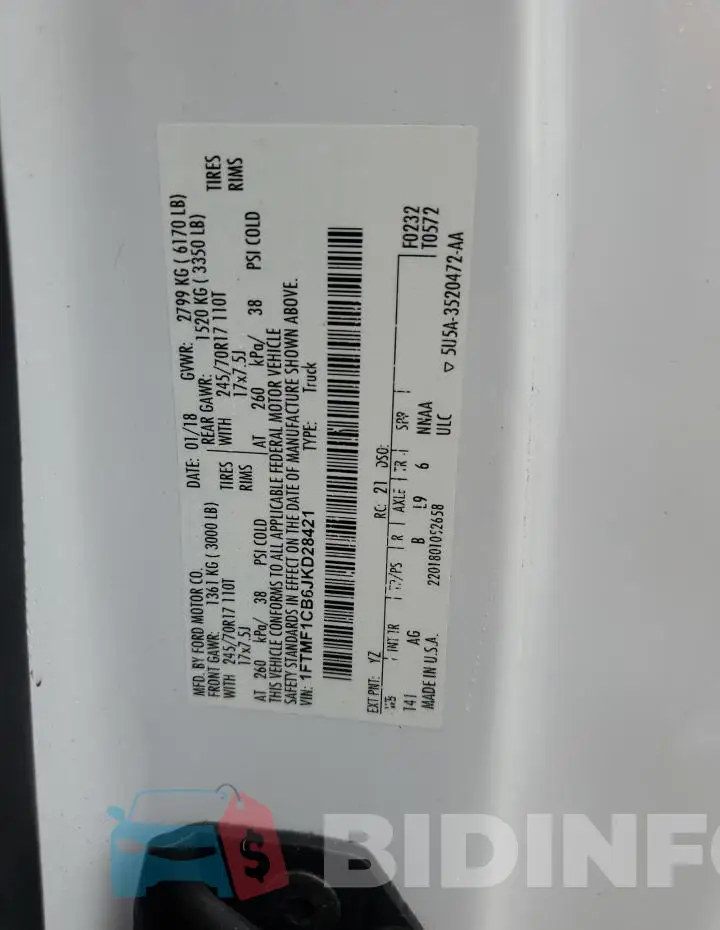 1FTMF1CB6JKD28421 Photo# 12