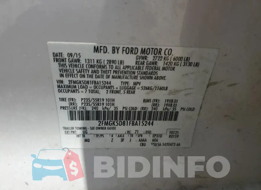 2FMGK5D81FBA15244 Photo# 13