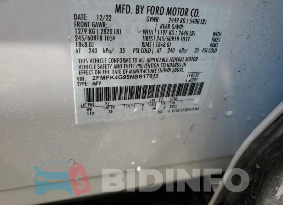 2FMPK4G95NBB17613 Photo# 13