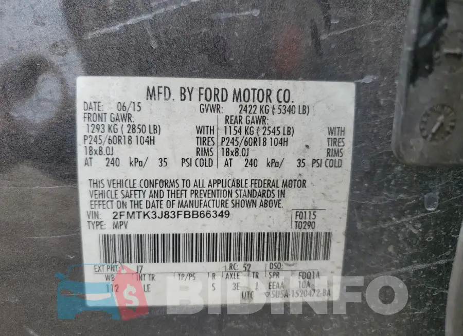 2FMTK3J83FBB66349 Photo# 13