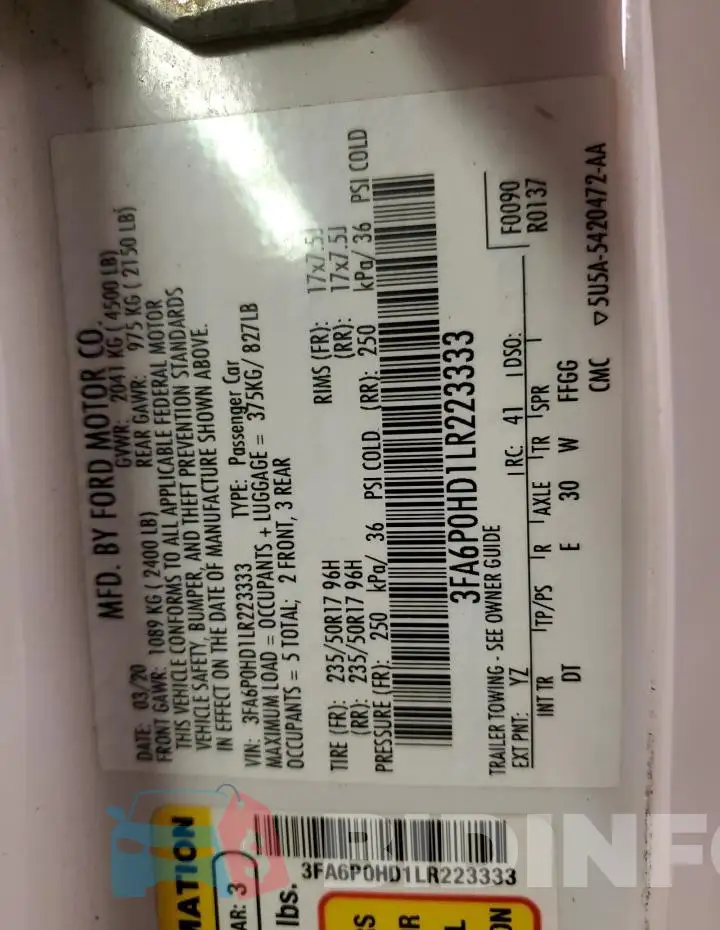 3FA6P0HD1LR223333 Photo# 13