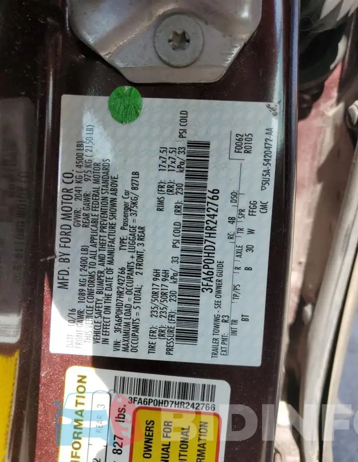 3FA6P0HD7HR242766 Photo# 12
