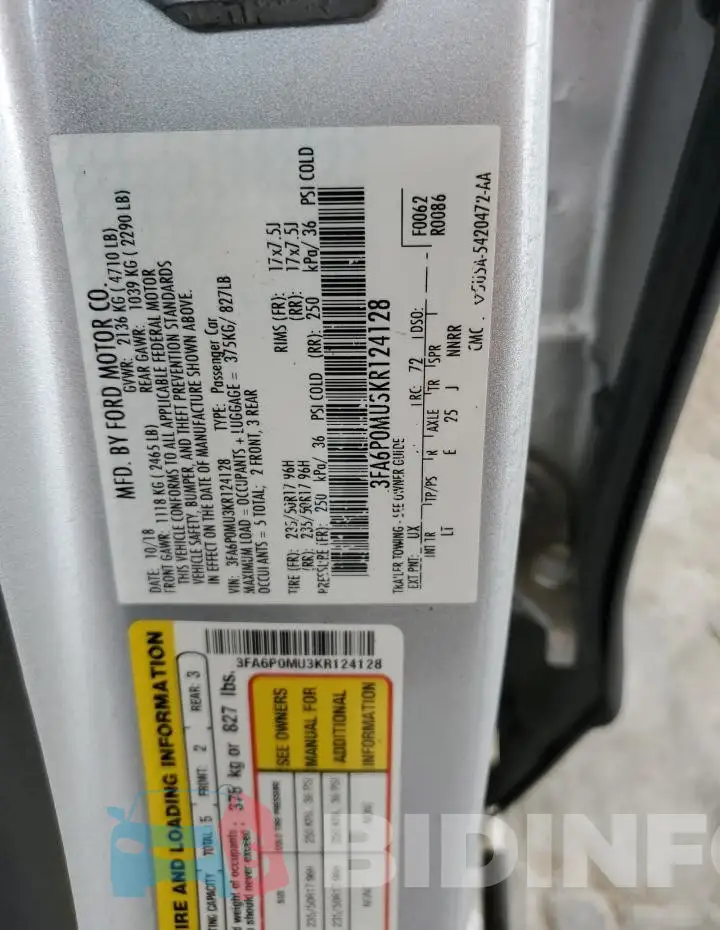 3FA6P0MU3KR124128 Photo# 12