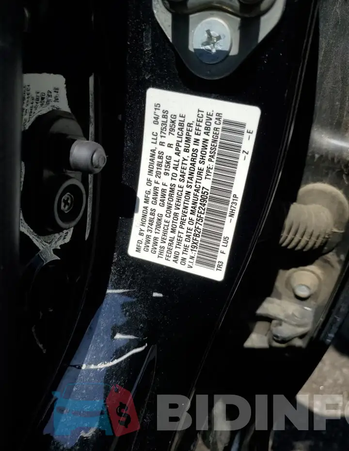 19XFB2F75FE249057 Photo# 12