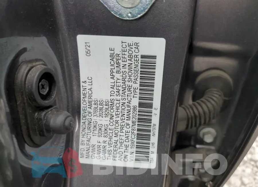19XFC2F87ME202986 Photo# 12