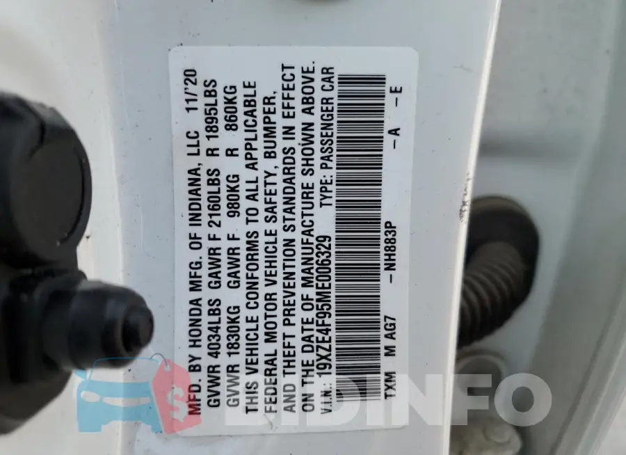 19XZE4F95ME006329 Photo# 12