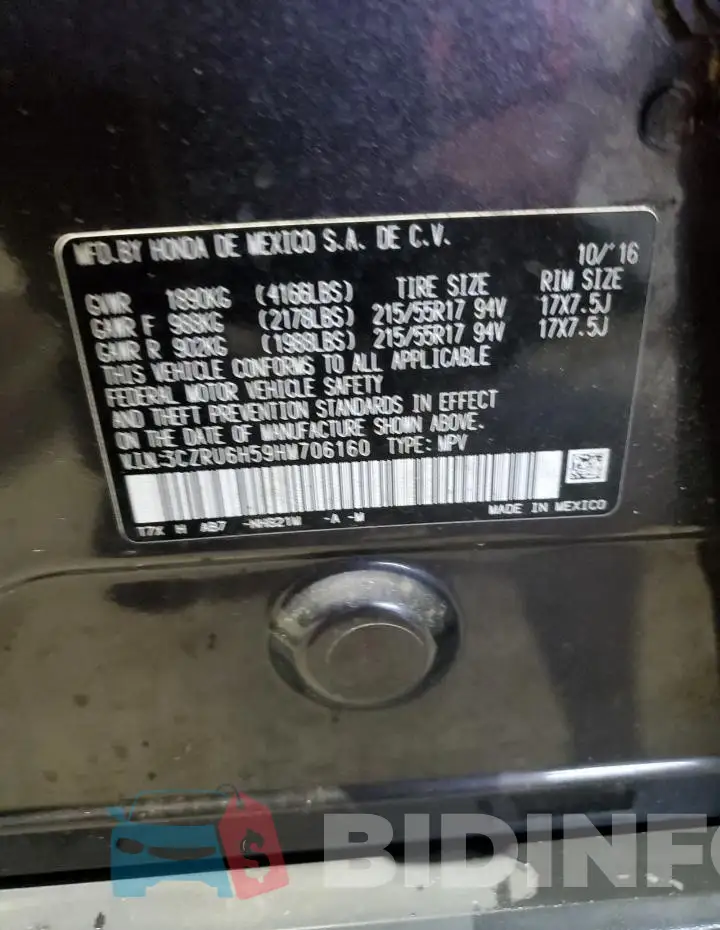 3CZRU6H59HM706160 Photo# 13
