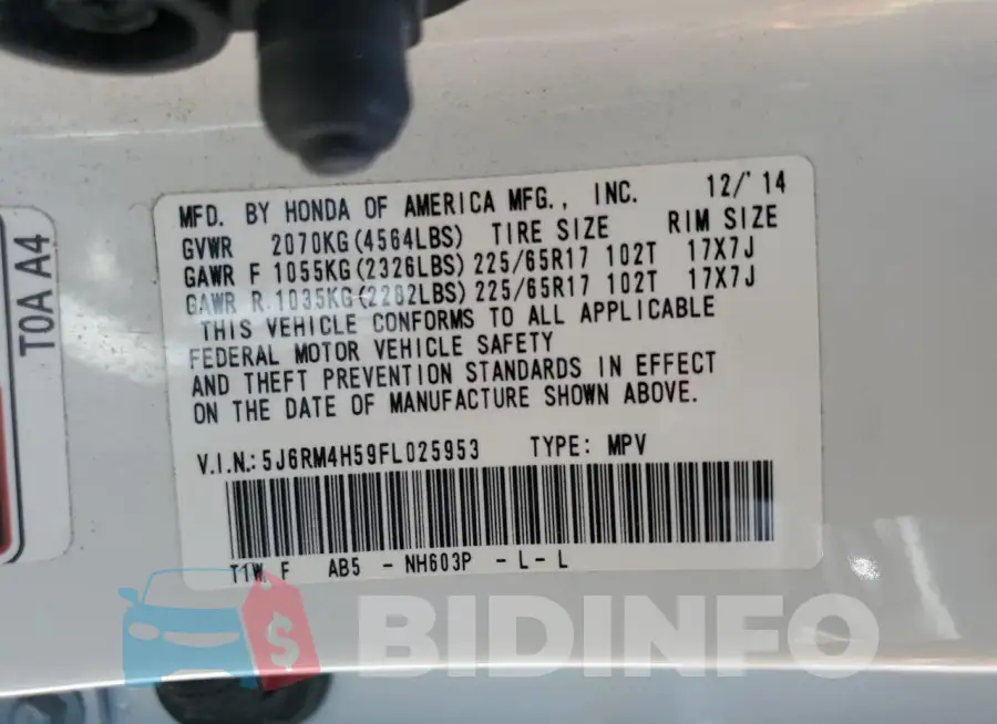 5J6RM4H59FL025953 Photo# 12