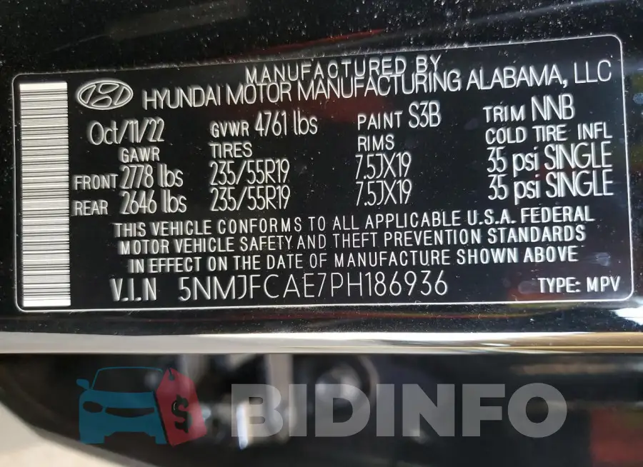 5NMJFCAE7PH186936 Photo# 12