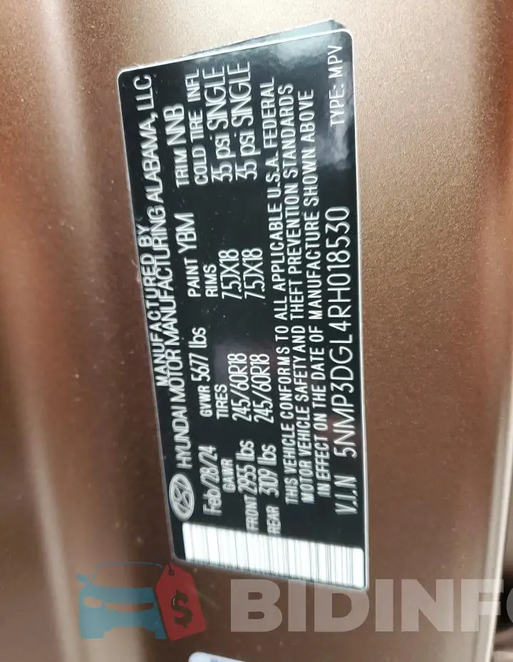 5NMP3DGL4RH018530 Photo# 13