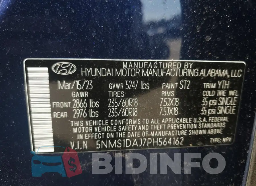 5NMS1DAJ7PH564162 Photo# 13