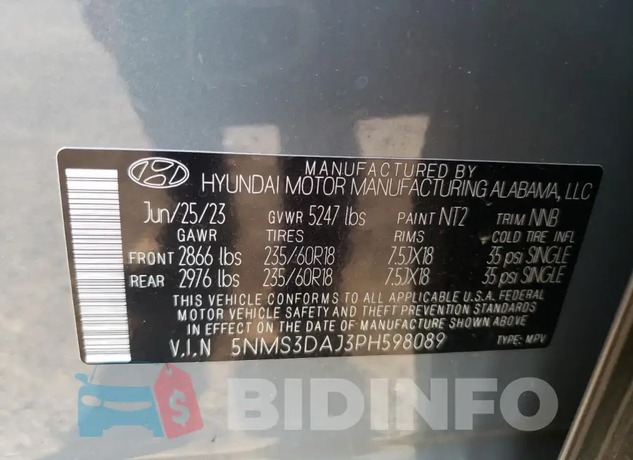 5NMS3DAJ3PH598089 Photo# 13