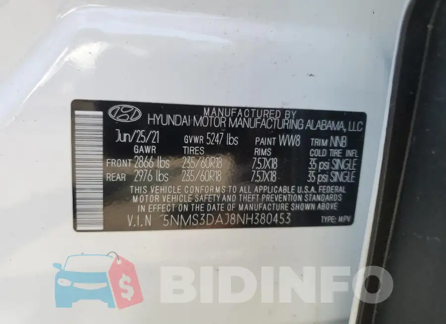 5NMS3DAJ8NH380453 Photo# 14