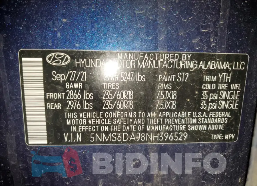 5NMS6DAJ8NH396529 Photo# 13