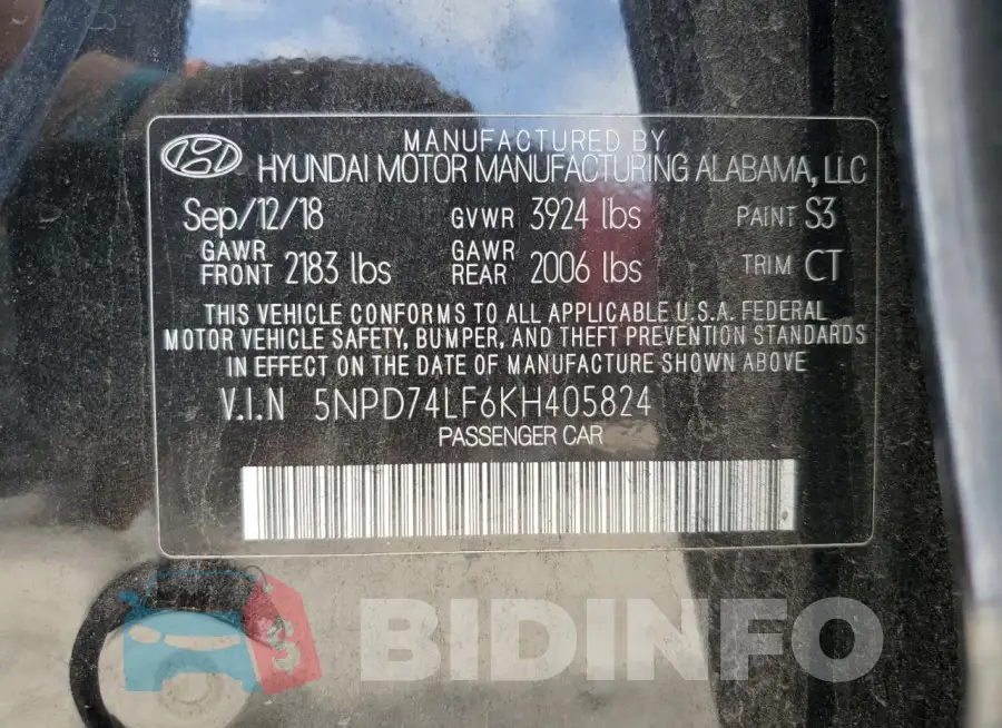 5NPD74LF6KH405824 Photo# 12