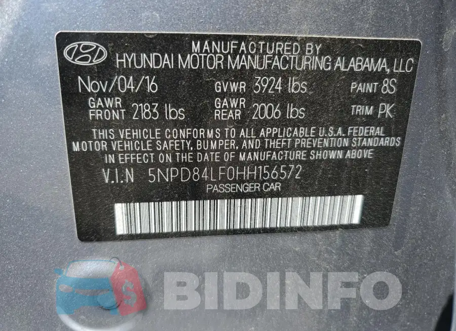 5NPD84LF0HH156572 Photo# 13