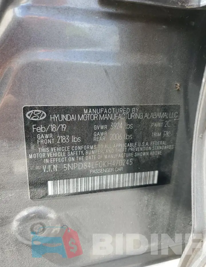 5NPD84LF0KH470245 Photo# 12