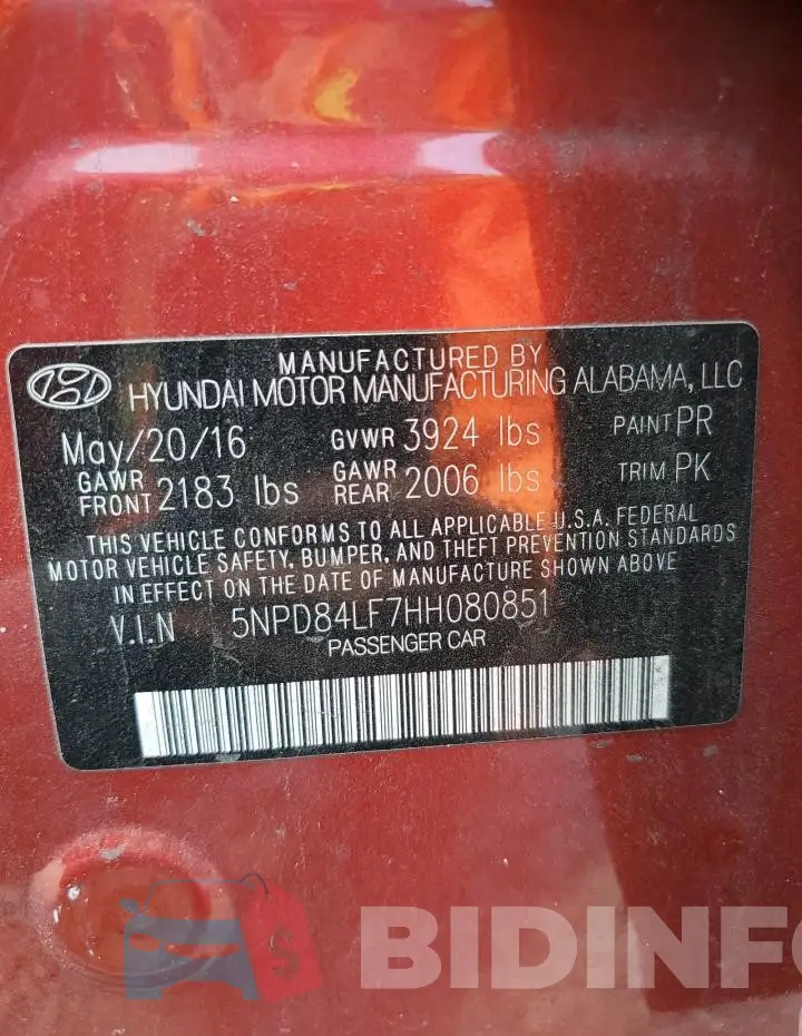 5NPD84LF7HH080851 Photo# 13