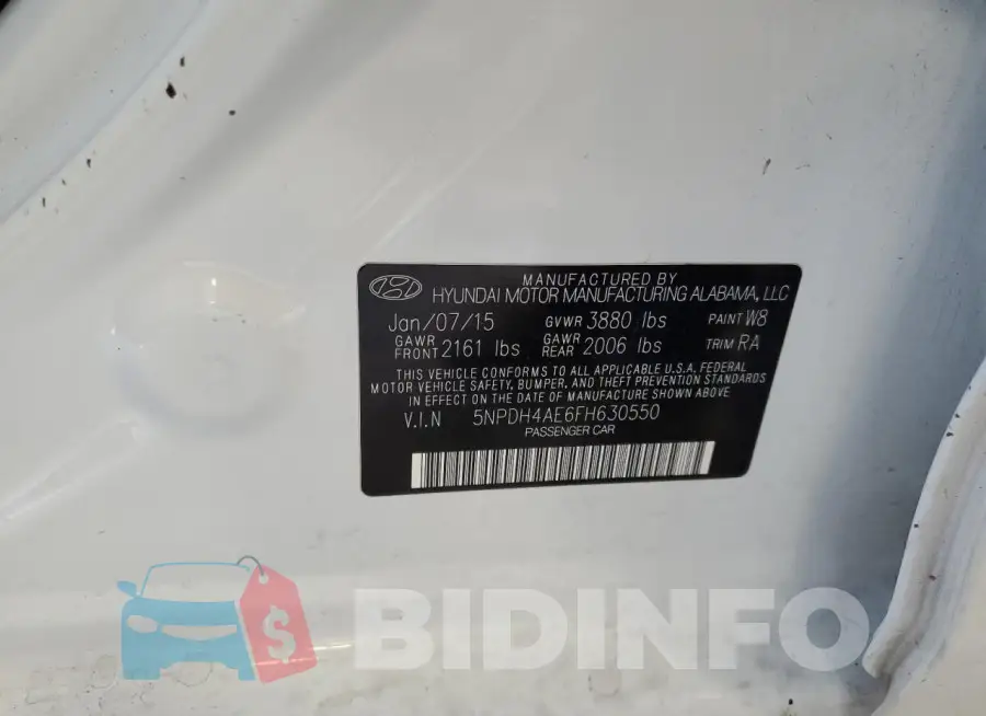 5NPDH4AE6FH630550 Photo# 12
