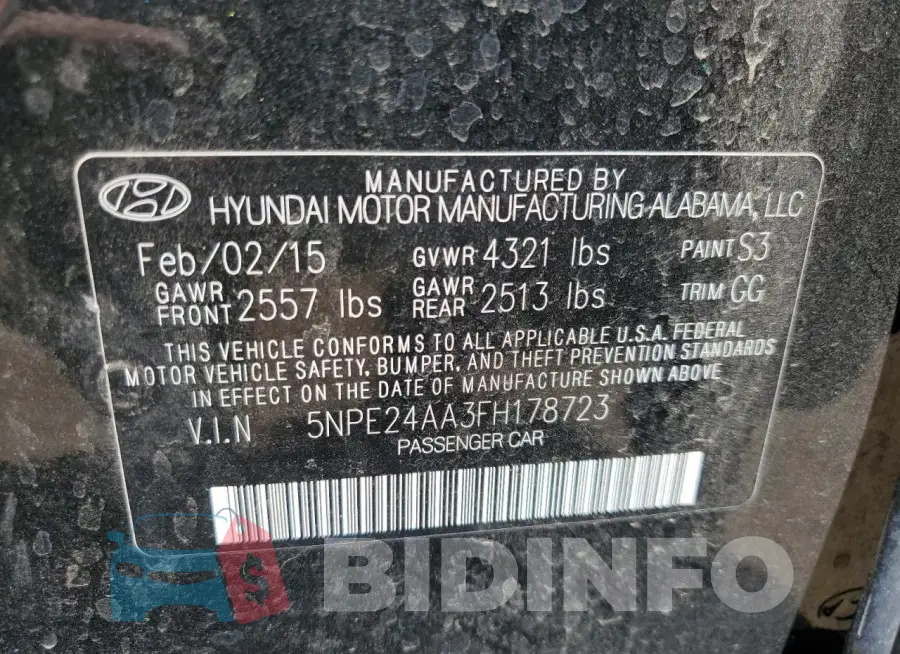 5NPE24AA3FH178723 Photo# 12